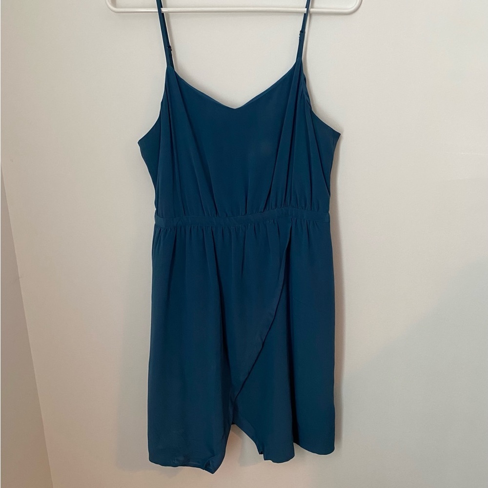 Madewell Silk Blue Cami Short Dress
